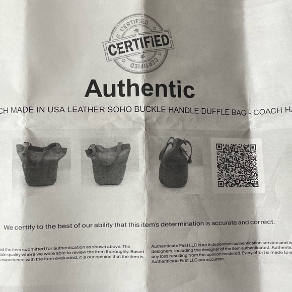 COACH VINTAGE DUFFLE SOHO XL Brown LEATHER BAG Authentication Papers - Picture 11 of 11